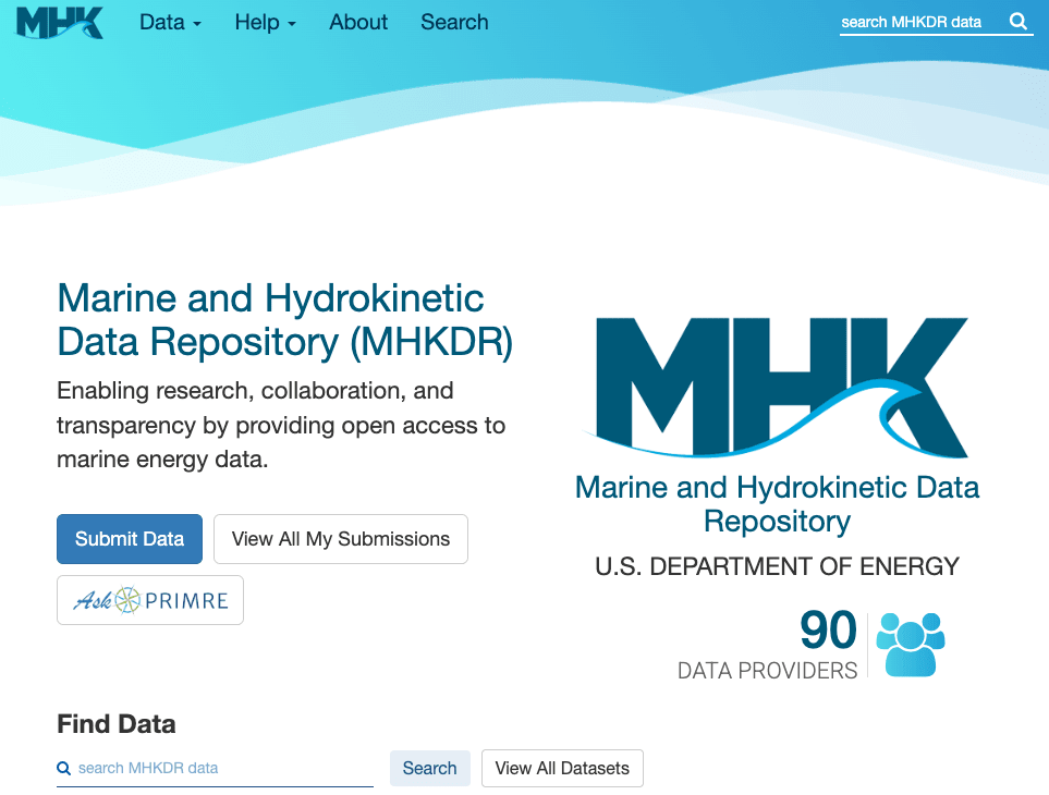 Marine and Hydrokinetic Data Repository